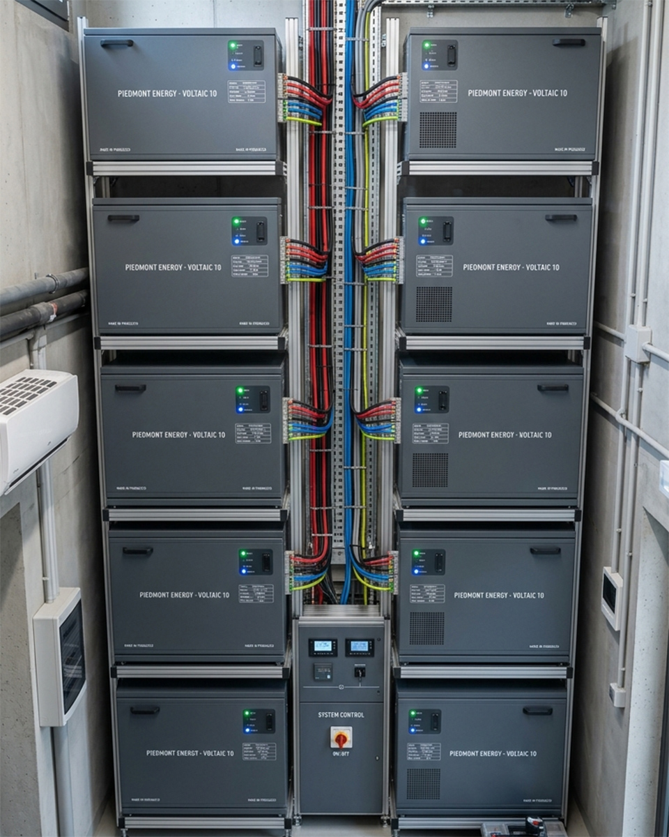 Sistema di accumulo modulare a parete con batterie al litio LiFePO4
