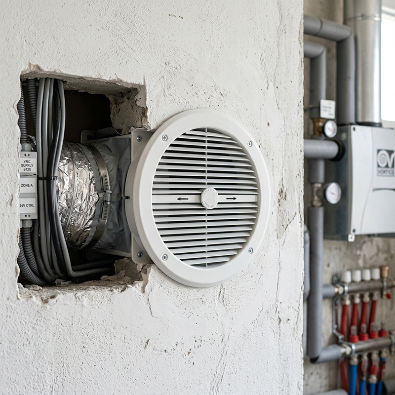 Termocamera che misura le dispersioni termiche dell'involucro edilizio durante audit energetico